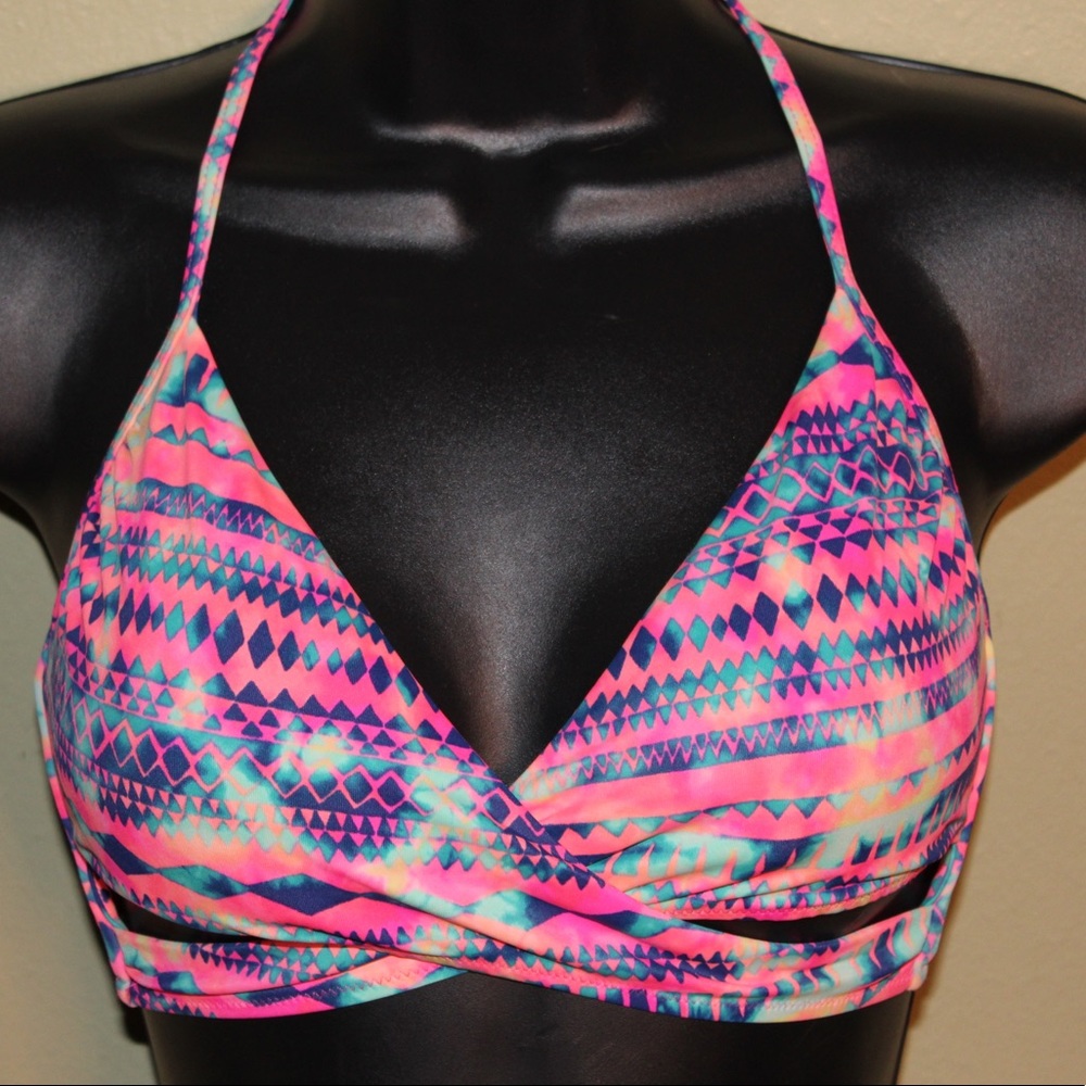 VICTORIA SECRET Pink Criss Cross Bikini Top- M